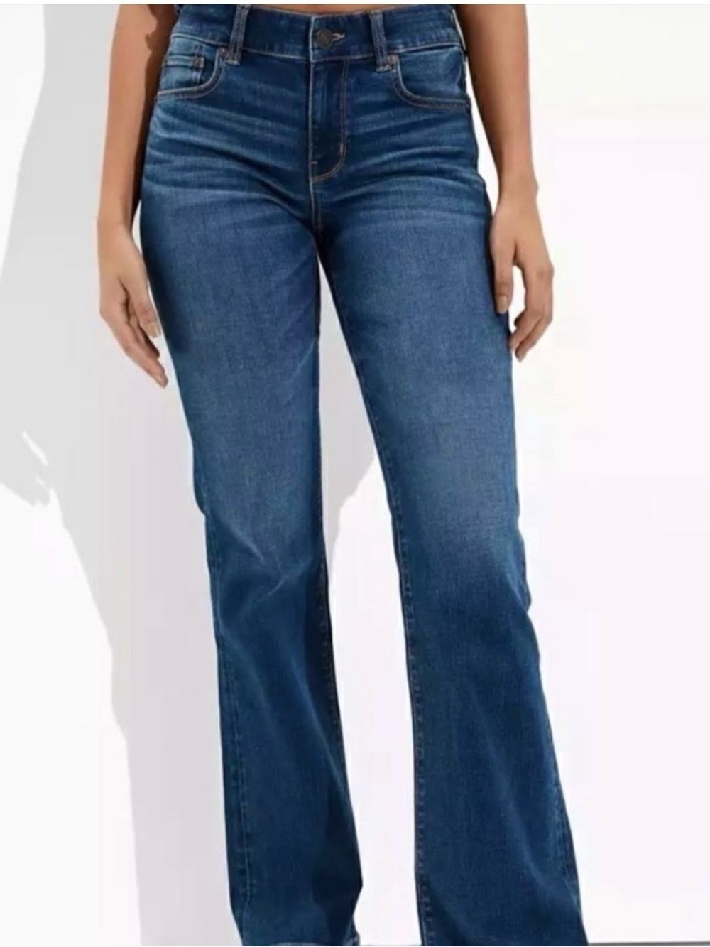Western Chic Flair Favorite Boyfriend AE Stretch Mid-rise Dark Wash size 6 Short